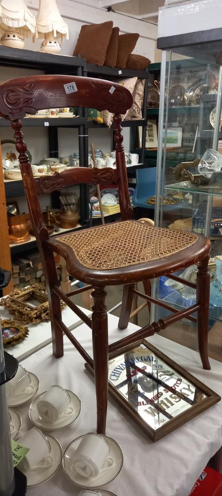 An Edwardian side chair with bregere panel seat COLLECT ONLY - Image 2 of 2