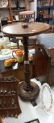 An Edwardian oak torchiere/wine table COLLECT ONLY