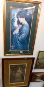 Two framed and glazed prints of ladies in good frames, COLLECT ONLY
