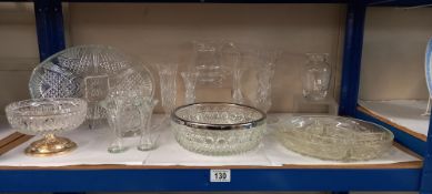 A good lot of glassware including posy vases, nibble dishes etc