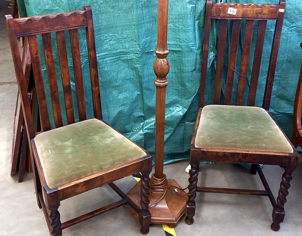 A pair of 1930's oak chairs COLLECT ONLY