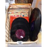 A quantity of 45 rpm records and 78 rpm records (some missing sleeves) COLLECT ONLY
