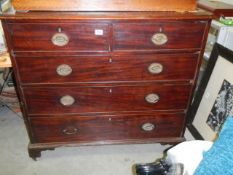 A Victorian mahogany two over three chest of drawers. COLLECT ONLY.