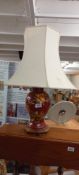 A hand painted ceramic table lamp COLLECT ONLY