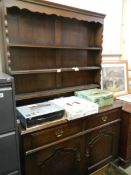 A mid-20th century oak open rack dresser, COLLECT ONLY.