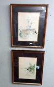 2 framed and glazed prints of fox and deer COLLECT ONLY