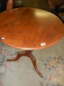 A Victorian mahogany circular tip top table, COLLECT ONLY.