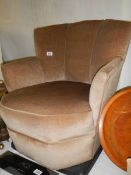A brown upholstered bedroom chair, COLLECT ONLY.