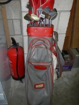 A golf bag and golf clubs including Peter Thompson etc., COLLECT ONLY.