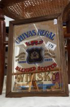 A vintage Chivas Regal whisky advertising mirror COLLECT ONLY