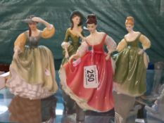 4 Royal Doulton ladies figures