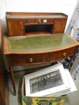 A small mahogany writing table, COLLECT ONLY.