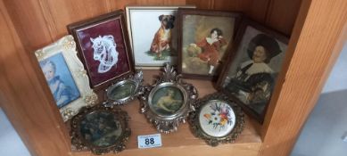 A quantity of miniature pictures etc including Laughing Cavalier