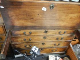 An early Victorian mahogany bureau, COLLECT ONLY.