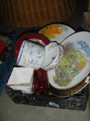 A mixed lot of plates, vases, bowls, ornaments etc.,