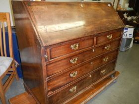 An early Victorian mahogany bureau, COLLECT ONLY.