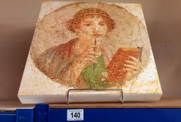 A canvas print of young woman of Pompeii Fresco 37cm x 40cm
