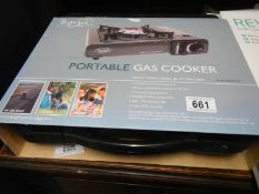 A Bright Sparks portable gas stove in case, COLLECT ONLY.