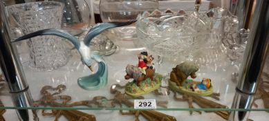 2 Thelwell pony figures and a Goebel gull