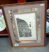 A framed and glazed architectural engraving by E Hopper Delin B Cole sculp