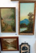 Three early 20th century oil paintings on board, COLLECT ONLY