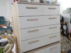 A white four drawer bedroom chest, COLLECT ONLY.