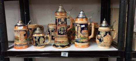A good lot of beer steins etc including German musical one COLLECT ONLY