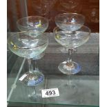 4 Babycham glasses