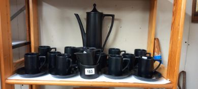 A black porcelain coffee set COLLECT ONLY