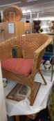 A cane/wicker chair COLLECT ONLY