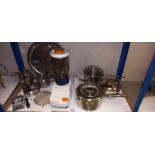 A quantity of kitchenalia including saucepans,, Kenwood electric chopper etc COLLECT ONLY