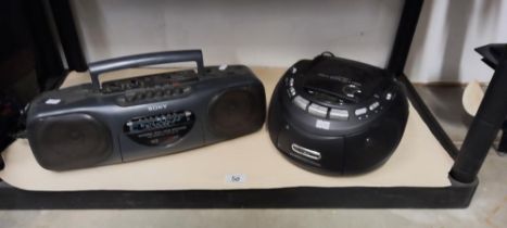 A Sony CFS-B11L stereo radio cassette and a Lloytron cd and tape player COLLECT ONLY