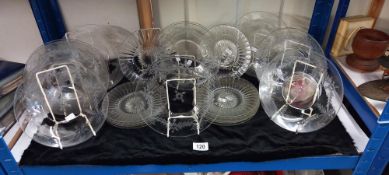 A good lot of etched/engraved glass plates etc