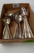 3 sets of 6 vintage silver plated spoons etc
