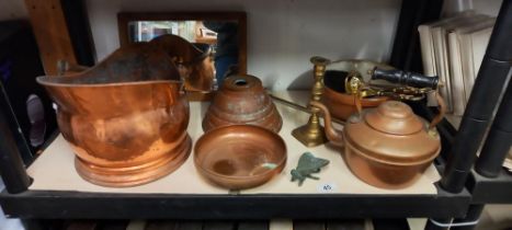 A quantity of brass items etc