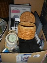 A mixed lot of household craft items.