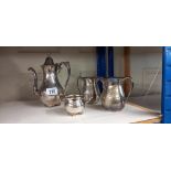 A 4 piece silver plate tea set