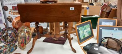 A small vintage dark wood stained drop leaf tea table COLLECT ONLY