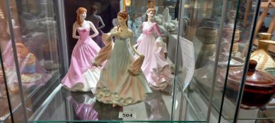 2 Coalport figures, 'Now and Forever' and 'Perfect moments' and a Royal Worcester 'With all my