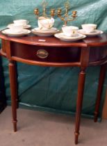 A dark wood stained hall table with drawer COLLECT ONLY