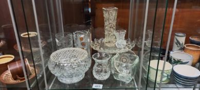 A quantity of glassware including vases and posy bowl