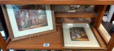 Two early 20th century framed and glazed coloured engravings, COLLECT ONLY