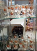 A quantity of glassware featuring pheasant/game design