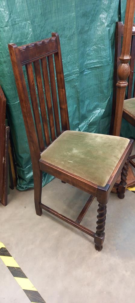 A pair of 1930's oak chairs COLLECT ONLY - Image 2 of 2