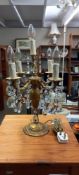 A 5 light solid brass table chandelier light COLLECT ONLY