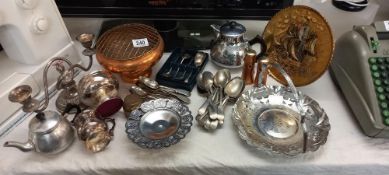 A quantity of silver plated and metalware items