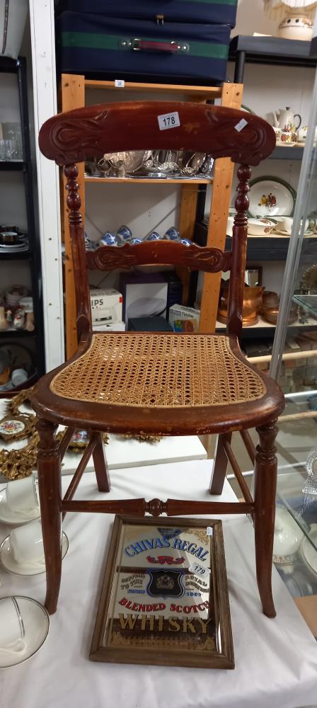 An Edwardian side chair with bregere panel seat COLLECT ONLY
