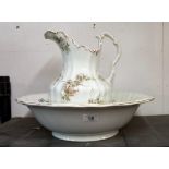 A Victorian jug and a basin, COLLECT ONLY