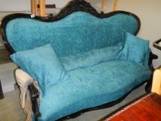 A Victorian cabriole leg sofa. COLLECT ONLY.