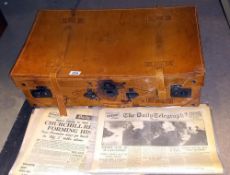 A good suitcase containing a quantity of vintage newspapers etc COLLECT ONLY